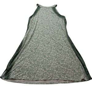 J. Jill Dress Women's 1X Cream Green Vineyard Border Print Knee Length Stretchy